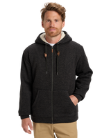 The Quiksilver Mens Keller Sherpa Zip Hoodie in Black Heather