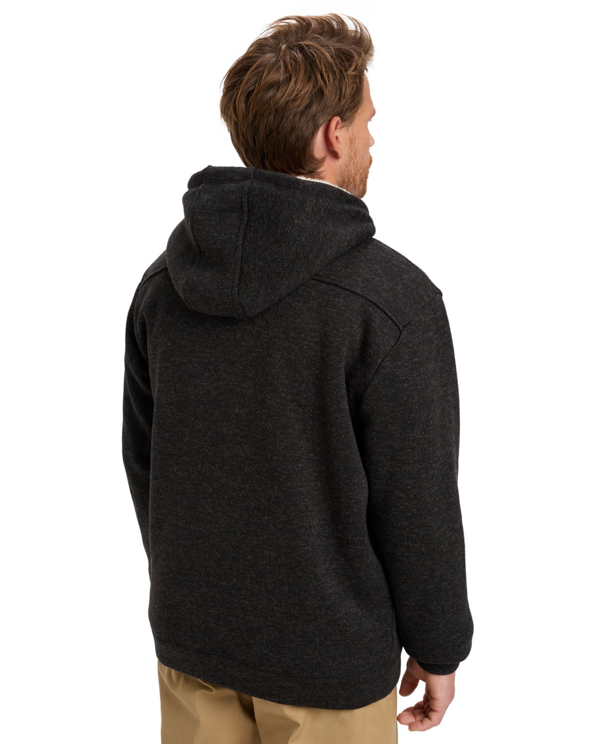 The Quiksilver Mens Keller Sherpa Zip Hoodie in Black Heather