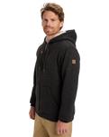 The Quiksilver Mens Keller Sherpa Zip Hoodie in Black Heather