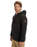 The Quiksilver Mens Keller Sherpa Zip Hoodie in Black Heather