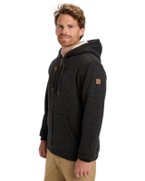 The Quiksilver Mens Keller Sherpa Zip Hoodie in Black Heather