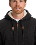 The Quiksilver Mens Keller Sherpa Zip Hoodie in Black Heather