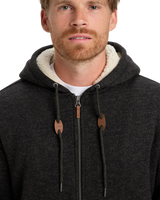The Quiksilver Mens Keller Sherpa Zip Hoodie in Black Heather
