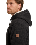 The Quiksilver Mens Keller Sherpa Zip Hoodie in Black Heather