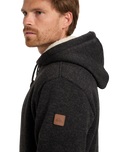 The Quiksilver Mens Keller Sherpa Zip Hoodie in Black Heather