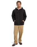 The Quiksilver Mens Keller Sherpa Zip Hoodie in Black Heather