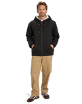 The Quiksilver Mens Keller Sherpa Zip Hoodie in Black Heather
