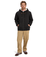 The Quiksilver Mens Keller Sherpa Zip Hoodie in Black Heather