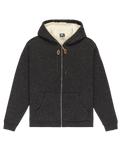 The Quiksilver Mens Keller Sherpa Zip Hoodie in Black Heather