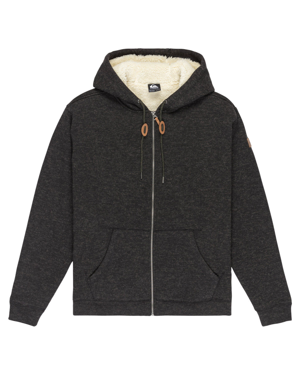 The Quiksilver Mens Keller Sherpa Zip Hoodie in Black Heather