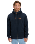 The Quiksilver Mens Cypress Keller Zip Hoodie in Dark Navy Heather