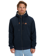 The Quiksilver Mens Cypress Keller Zip Hoodie in Dark Navy Heather