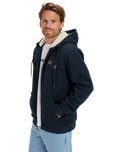 The Quiksilver Mens Cypress Keller Zip Hoodie in Dark Navy Heather