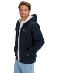 The Quiksilver Mens Cypress Keller Zip Hoodie in Dark Navy Heather