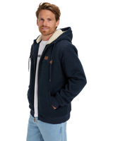 The Quiksilver Mens Cypress Keller Zip Hoodie in Dark Navy Heather