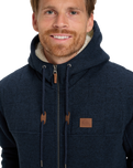 The Quiksilver Mens Cypress Keller Zip Hoodie in Dark Navy Heather