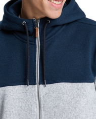 The Quiksilver Mens Keller Block Zip Hoodie in Dark Navy