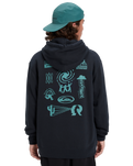 The Quiksilver Mens Salt Water Graphic Hoodie in Black
