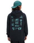 The Quiksilver Mens Salt Water Graphic Hoodie in Black