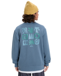 The Quiksilver Mens Salt Water Graphic Sweatshirt in China Blue