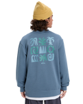 The Quiksilver Mens Salt Water Graphic Sweatshirt in China Blue