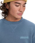 The Quiksilver Mens Salt Water Graphic Sweatshirt in China Blue