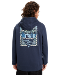 The Quiksilver Mens Graphic Hoodie in Dark Navy