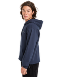 The Quiksilver Mens Graphic Hoodie in Dark Navy
