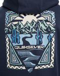 The Quiksilver Mens Graphic Hoodie in Dark Navy
