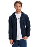 The Quiksilver Mens Chest Logo Zip Hoodie in Dark Navy