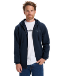 The Quiksilver Mens Chest Logo Zip Hoodie in Dark Navy