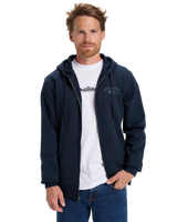 The Quiksilver Mens Chest Logo Zip Hoodie in Dark Navy