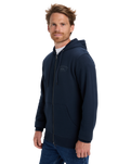 The Quiksilver Mens Chest Logo Zip Hoodie in Dark Navy