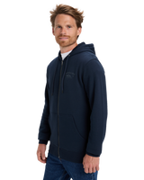 The Quiksilver Mens Chest Logo Zip Hoodie in Dark Navy