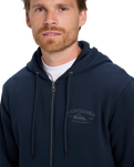 The Quiksilver Mens Chest Logo Zip Hoodie in Dark Navy
