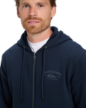 The Quiksilver Mens Chest Logo Zip Hoodie in Dark Navy