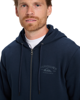 The Quiksilver Mens Chest Logo Zip Hoodie in Dark Navy