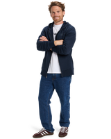 The Quiksilver Mens Chest Logo Zip Hoodie in Dark Navy