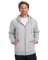 The Quiksilver Mens Chest Logo Zip Hoodie in Light Grey Heather