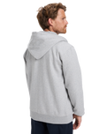 The Quiksilver Mens Chest Logo Zip Hoodie in Light Grey Heather