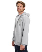 The Quiksilver Mens Chest Logo Zip Hoodie in Light Grey Heather