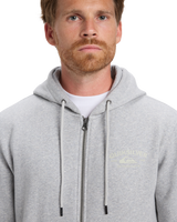 The Quiksilver Mens Chest Logo Zip Hoodie in Light Grey Heather