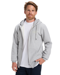 The Quiksilver Mens Chest Logo Zip Hoodie in Light Grey Heather
