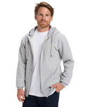 The Quiksilver Mens Chest Logo Zip Hoodie in Light Grey Heather