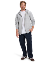 The Quiksilver Mens Chest Logo Zip Hoodie in Light Grey Heather