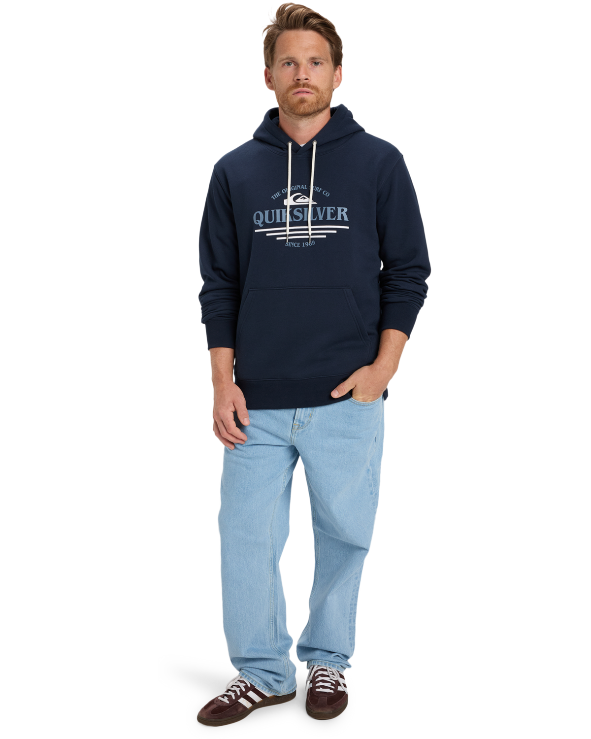 The Quiksilver Mens Classic Hoodie in Dark Navy