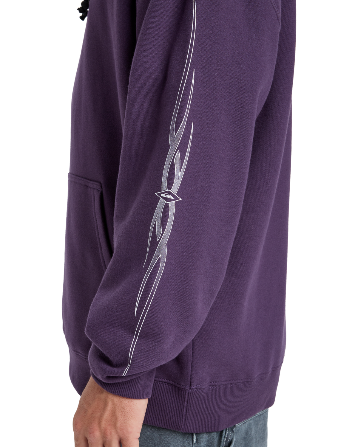 The Quiksilver Mens Stretch Tribal Hoodie in Purple Velvet