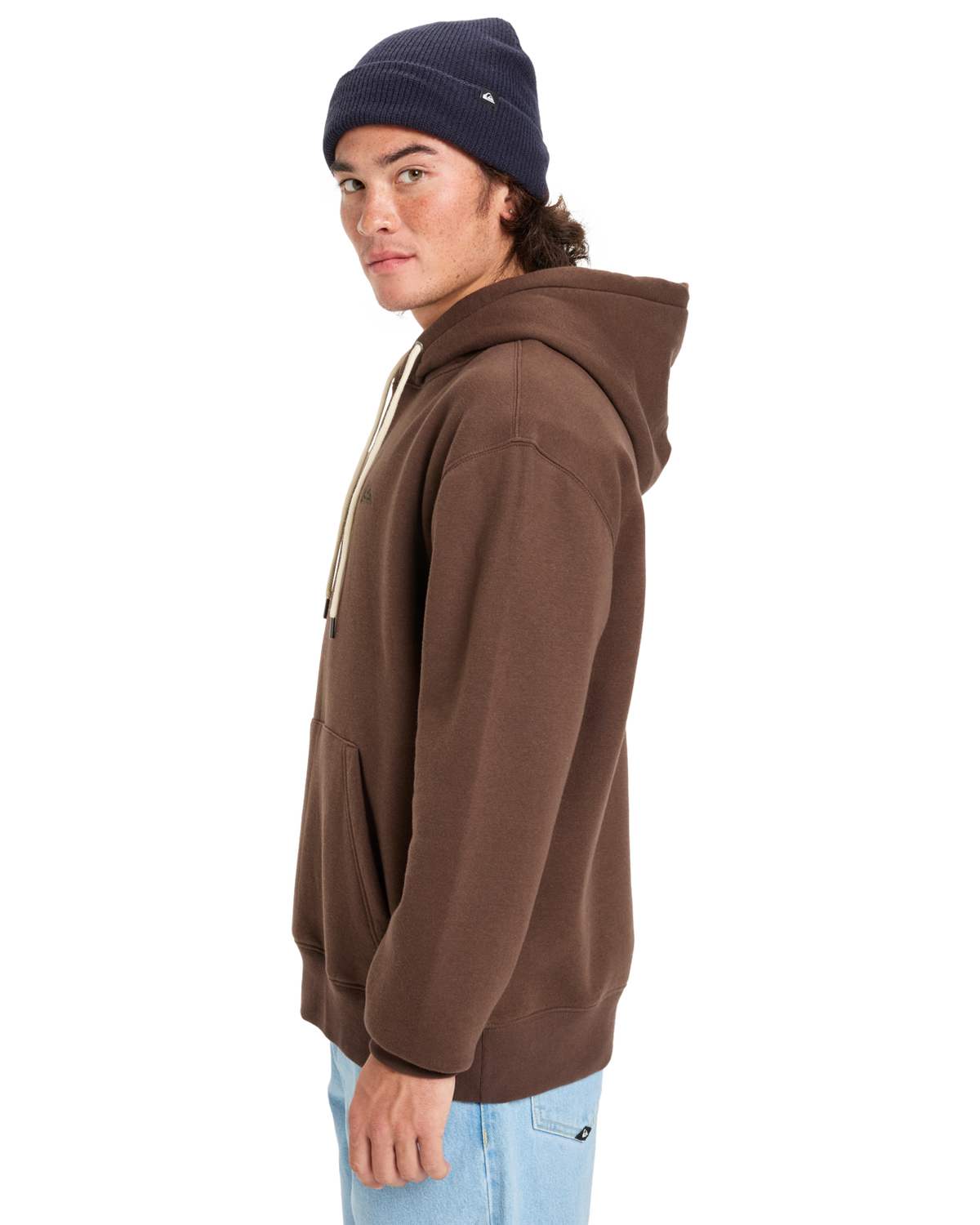 The Quiksilver Mens Salt Water Hoodie in Chocolate Brown