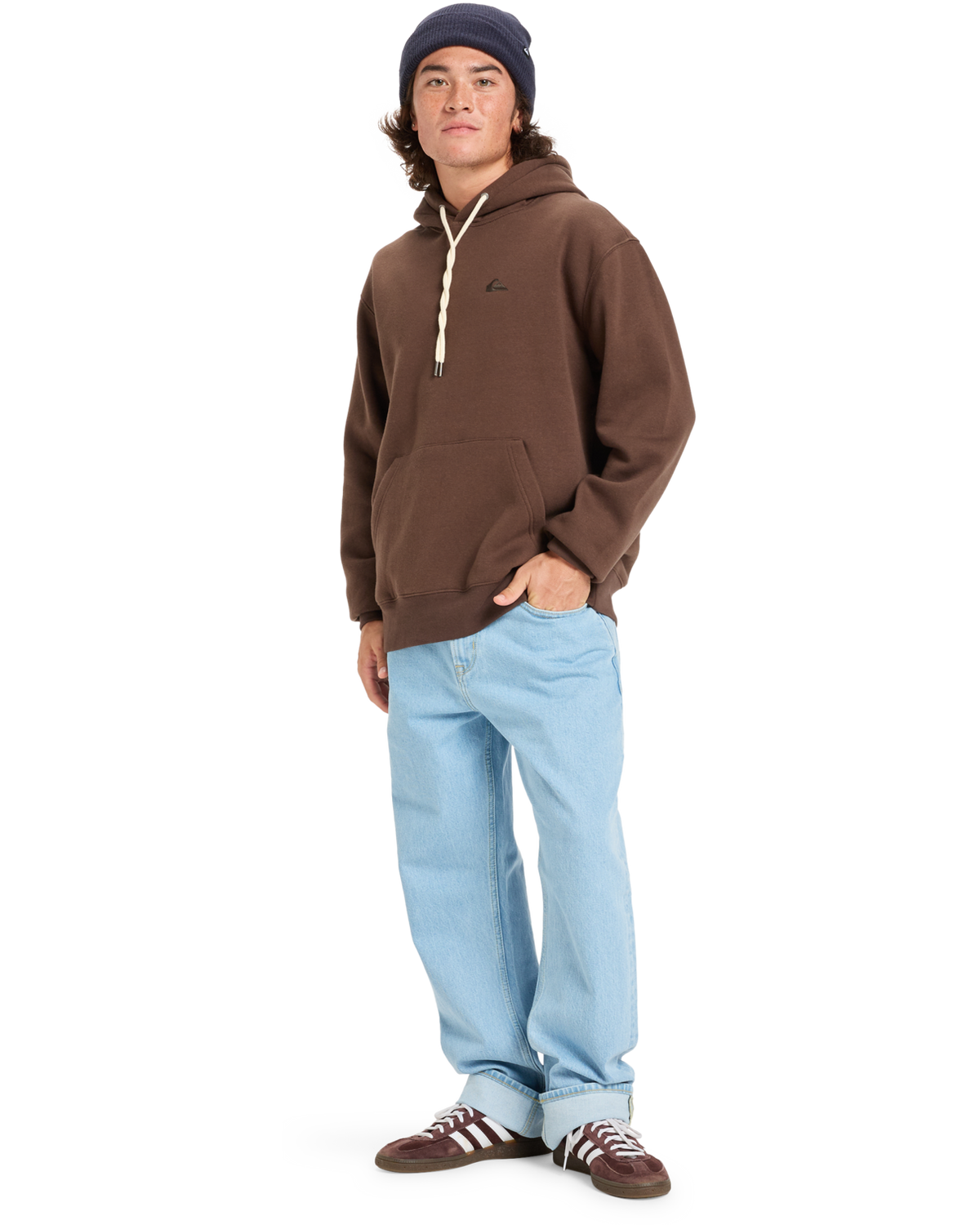 The Quiksilver Mens Salt Water Hoodie in Chocolate Brown