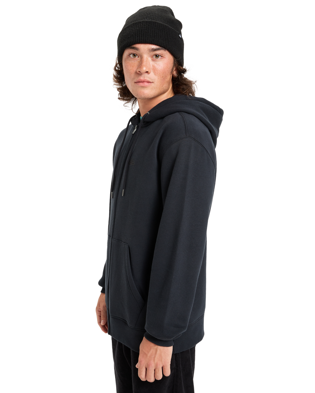 The Quiksilver Mens Salt Water Zip Hoodie in Black